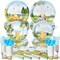 300 Pcs Winnie Bear Baby Shower Plates and Napkins Tableware Set,Serves 50